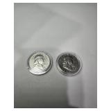 1960, 1962 Franklin Halves nice ones