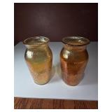 Pair of 7.5' Marigold Carnival Vases