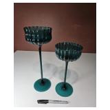 MCM Empoli 12 and 9.5' Green Vases