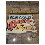 15' Ice Cold Beer Tin Sign