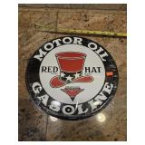 New 12' Red Hat Tin Sign
