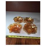 Set of 4 Carnival Marigold Ice Cream Dishes