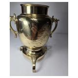 Mt. Fuji Brass Cherry Blossom Vase on pedestal