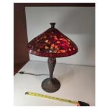 19' Cast Metal & Stained Glass Lamp,  12' Shade