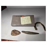 Arrowhead and Scraper 1938 finds