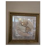 Pair of 15x15' Antique Map Art