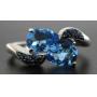 Natural Pear Cut  Blue Topaz & Black Diamond Ring
