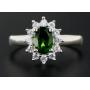 Oval Natural Green Tsvasorite Cocktail Ring