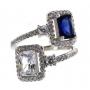 Radiant Cut 4.50 ct DBL Blue-White Sapphire Ring