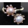 Elegant 7.5 mm DBL Rose & White Pearl Ring