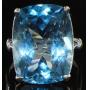 Natural 22.75 ct Swiss Blue Topaz Designer Ring