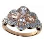 Natural 1.88 ct Morganite & Zircon Designer Ring