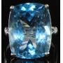 Natural 22.75 ct Swiss Blue Topaz Designer Ring