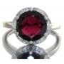 Round 3.66 ct Natural Garnet & Diamond Ring