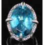 Oval 26.00 ct Natural London Blue Topaz Solitaire