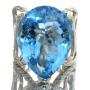 Pear Cut 17.00 ct Natural Sky Blue Topaz Ring