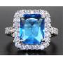Radiant Cut 5.30 ct Blue Topaz Dinner Ring