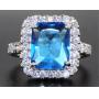 Radiant Cut 5.30 ct Blue Topaz Dinner Ring