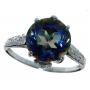 Round 3.88 ct Mystic Topaz & Diamond Ring