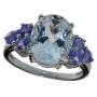 Oval 4.30 ct Aquamarine  & Tanzanite Ring