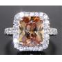 Radiant Cut 5.22 ct Golden Citrine Designer Ring