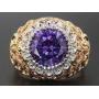 Round 4.50 ct Amethyst Designer Ring