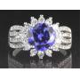 Stunning Tanzanite & White Topaz Flower Ring