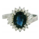Platinum 1.94 ct Natural Sapphire & Diamond Ring