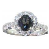 14kt Gold 2.01 ct GIA Sapphire & Diamond Ring