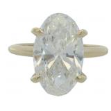 14kt Gold 4.59 ct Oval Cut Lab Diamond Ring