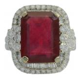 14k Gold 9.90 ct Ruby & Diamond Ring