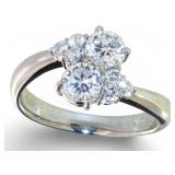 14kt White Gold 1.02 ct Natural Diamond Ring
