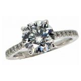 14k Gold 2.57 ct Round Brilliant Lab Diamond Ring