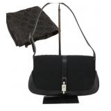 GUCCI GG Black Nylon Jackie Shoulder Bag