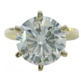 14kt Gold 4.04 ct Round Cut Lab Diamond Ring