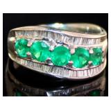 Platinum Natural 1.49 ct Emerald & VS Diamond Ring
