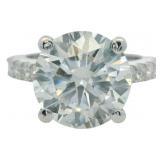 14kt Gold 5.92 ct Round Cut Lab Diamond Ring