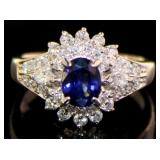 Platinum 1.41 ct Natural Sapphire & Diamond Ring