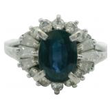 Platinum 1.39 ct Natural Sapphire & Diamond Ring