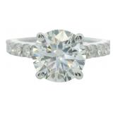 14kt Gold 3.26 ct Round Cut Lab Diamond Ring