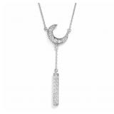 \Crescent Moon 1.00 ct Diamond Designer Necklace