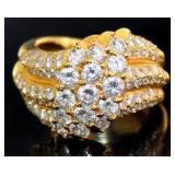 18k Gold 3.50 ct Natural Brilliant VS Diamond Ring