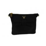 PRADA Black & Gold Nylon Shoulder Bag