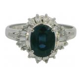 Platinum 2.93ct Natural Sapphire & VS Diamond Ring