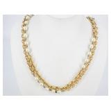 Chanel Gold Tone Pearl Necklace