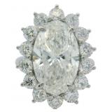 14kt Gold 6.17 ct Oval Cut Lab Diamond Ring