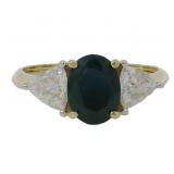 14kt Gold 2.12 ct Nat. Sapphire & Lab Diamond Ring