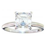 14kt Gold 2.07 ct Asscher Cut VS Lab Diamond Ring