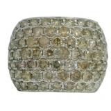 18k White Gold 4.00 ct Natural Cognac Diamond Ring