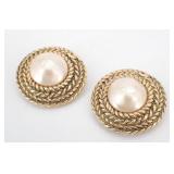 Chanel Coco Mark Pearl Clip-on Earrings